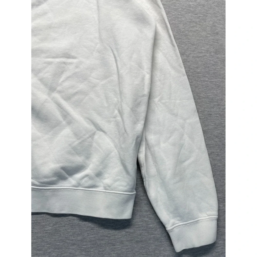 Nike Sportswear Club Crew Sweatshirt Mens Large White Embroidered Swoosh Cotton